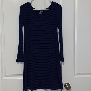 Blue and Black Stripped T-Shirt dress (XS)